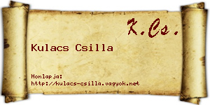 Kulacs Csilla névjegykártya